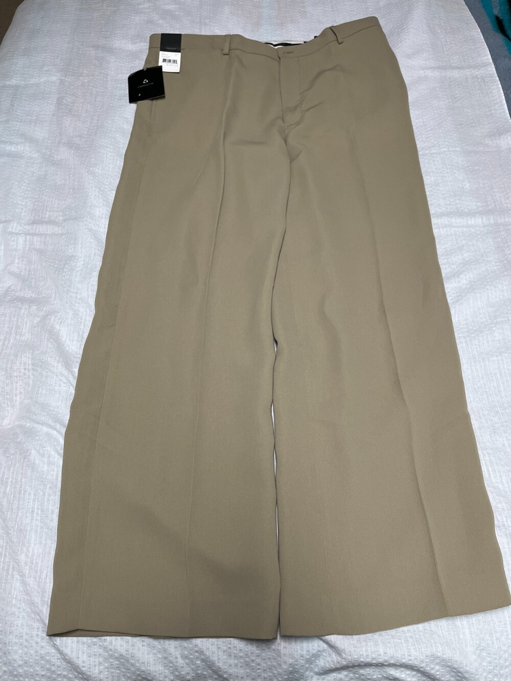 Claiborne Men's 38/30 casual pants Tan stripe flat front NWT